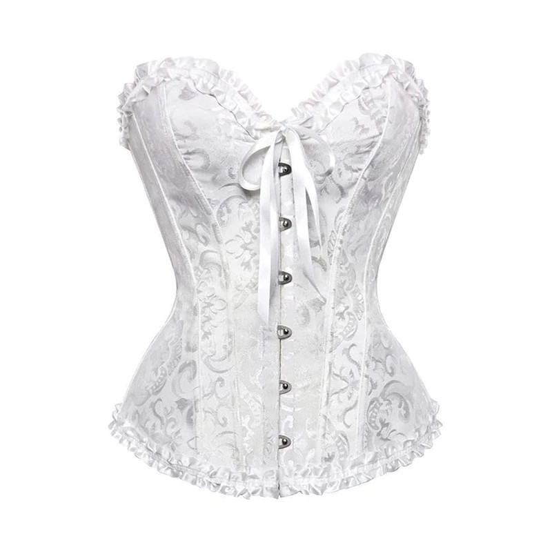 BurVogue-Corset à Lacets pour Femme, Sexy, Floral, Désossé, Overbust, Body Shaper, Bustier, Lingerie, Drum Shaper, Top