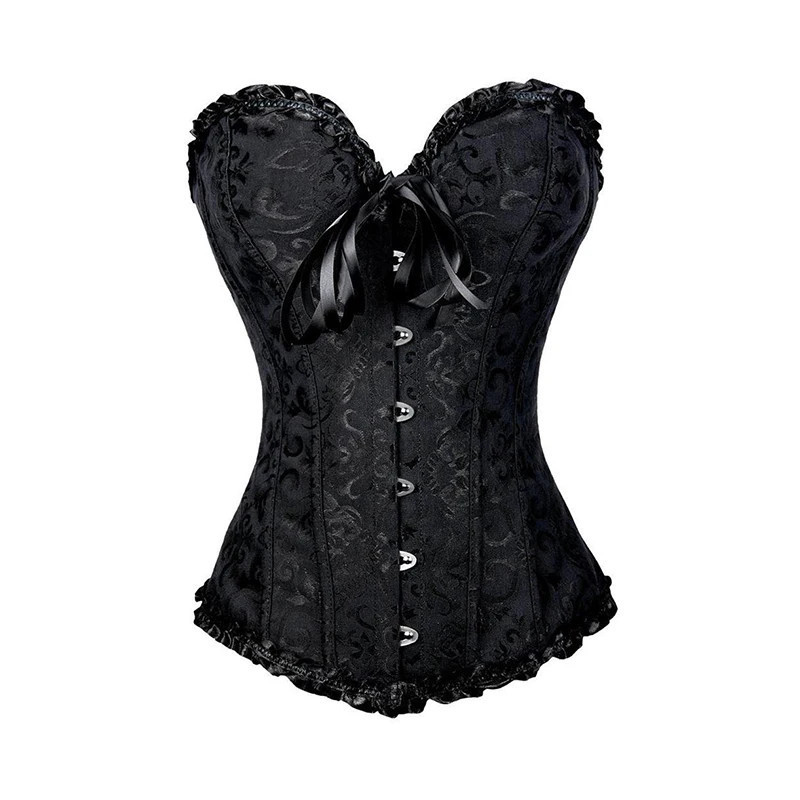 BurVogue-Corset à Lacets pour Femme, Sexy, Floral, Désossé, Overbust, Body Shaper, Bustier, Lingerie, Drum Shaper, Top