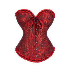 BurVogue-Corset à Lacets pour Femme, Sexy, Floral, Désossé, Overbust, Body Shaper, Bustier, Lingerie, Drum Shaper, Top