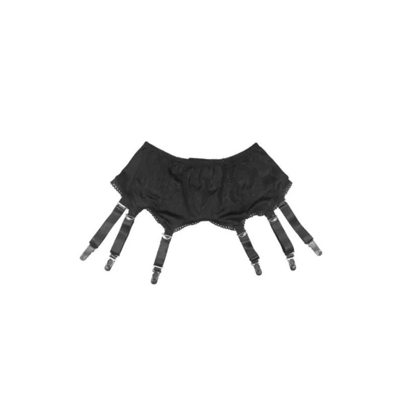 Porte-jarretelles en maille pour femme, porte-jarretelles noir, 6 sangles, clip en métal, bas pour femme, lingerie, grande taill