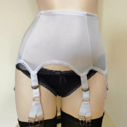 Porte-jarretelles avec bas en dentelle pour femme, vintage, sexy, rétro, taille haute, 6 sangles, 12 griffes, ensemble de linger