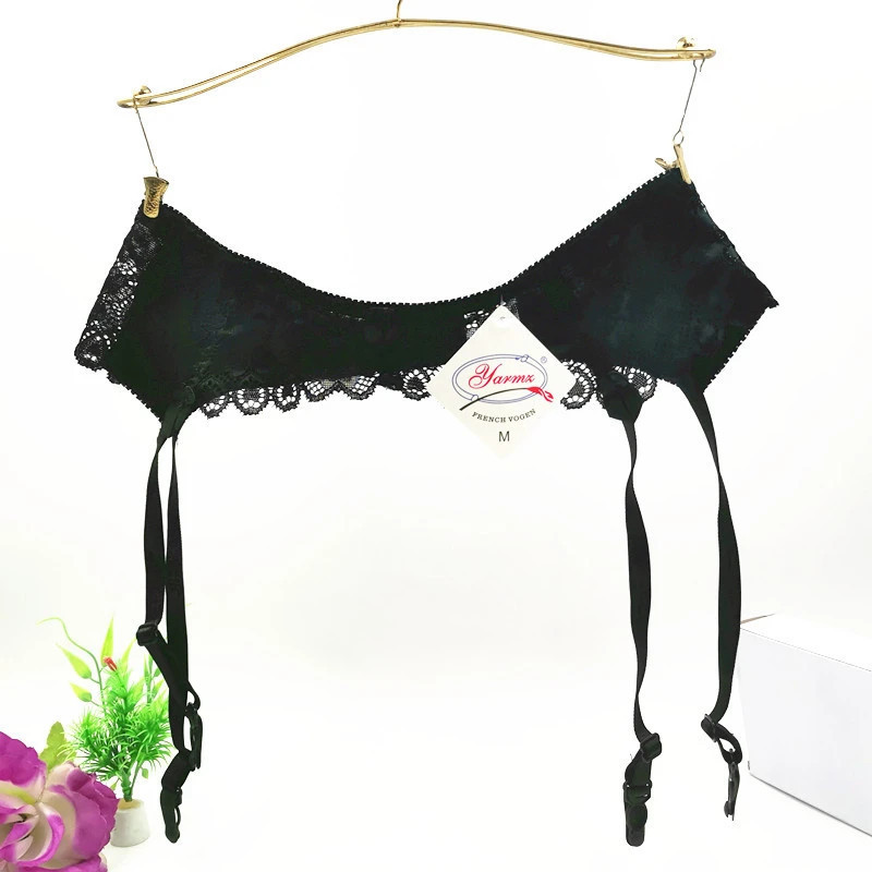 Porte-jarretelles en dentelle pour femmes, lingerie sexy, transparente, fermeture au dos, porte-jarretelles réglables pour bas, 