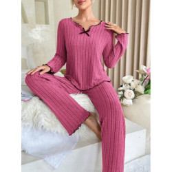 Ensemble de pyjama à manches longues et pantalon long pour femme, vêtements de nuit décontractés, vêtements d'intérieur, vêtemen