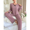 Ensemble de pyjama à manches longues et pantalon long pour femme, vêtements de nuit décontractés, vêtements d'intérieur, vêtemen