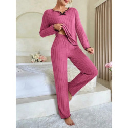 Ensemble de pyjama à manches longues et pantalon long pour femme, vêtements de nuit décontractés, vêtements d'intérieur, vêtemen