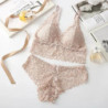 Ensemble de sous-vêtements en dentelle sexy pour femmes, soutien-gorge sans fil sans couture, ensembles de soutien-gorge et culo