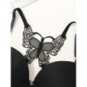 Soutien-gorge push-up en dentelle pour femme, culotte à coutures frontales, garniture festonnée, ensemble de lingerie, sous-vête