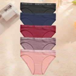 FINETOO-Sous-vêtements en coton avec lettres pour femmes, lingerie pour dames, 9 couleurs unies, culottes sexy pour femmes M-XXL