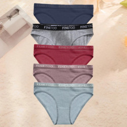 FINETOO-Sous-vêtements en coton avec lettres pour femmes, lingerie pour dames, 9 couleurs unies, culottes sexy pour femmes M-XXL