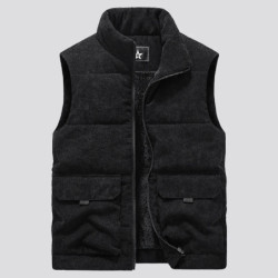 Gilets de l'armée à col montant pour hommes, glaçure chaude, vêtements épais, veste d'hiver, sourire masculin