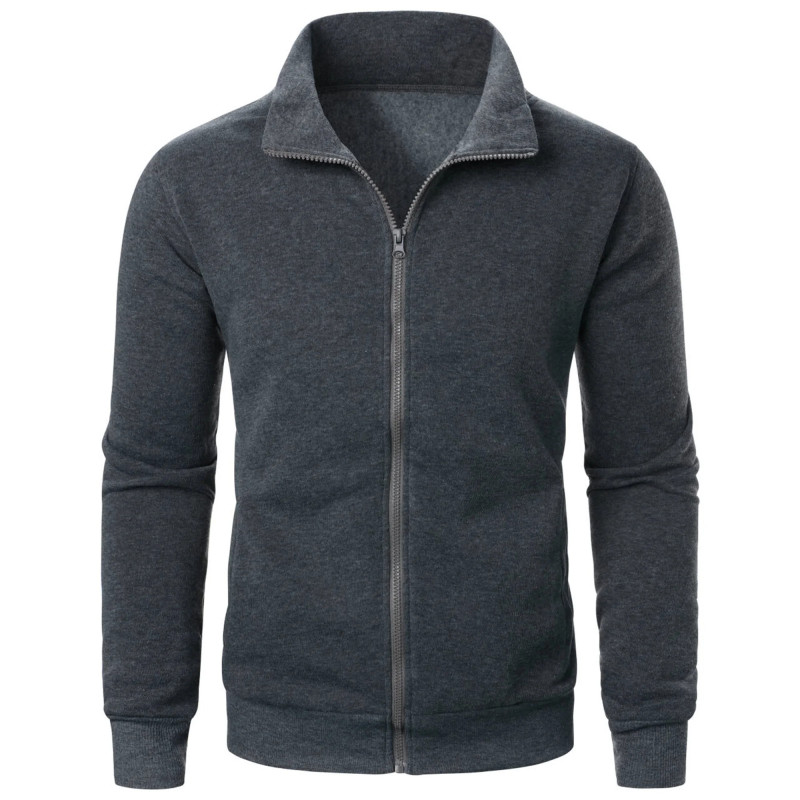 Cardigan de sport à fermeture éclair pour hommes, manteau à capuche Stand UR, cardigan monochrome, décontracté