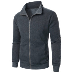 Cardigan de sport à fermeture éclair pour hommes, manteau à capuche Stand UR, cardigan monochrome, décontracté