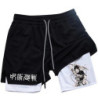 Short de sport 2 en 1 en maille imprimée Toji pour homme, short de performance anime, pantalon court décontracté, entraînement, 