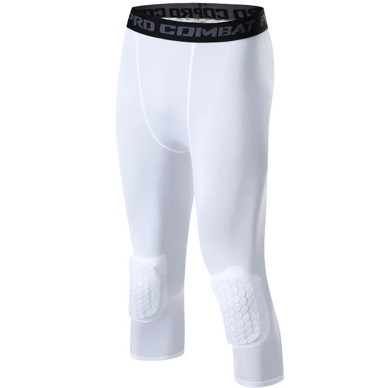 Pantalon de sport court rembourré pour homme, leggings de course, jogging, élastique, compression, pantalon de survêtement, foot