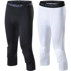 Pantalon de sport court rembourré pour homme, leggings de course, jogging, élastique, compression, pantalon de survêtement, foot