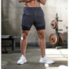 Short de sport à double pont 2 en 1 pour homme, pantalon court de course, gym, fitness, entraînement, jogging, vêtements astrono