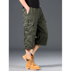 Short cargo décontracté pour homme, pantalon sous le genou, taille élastique, grande taille, jogging en plein air, pantalon DulC