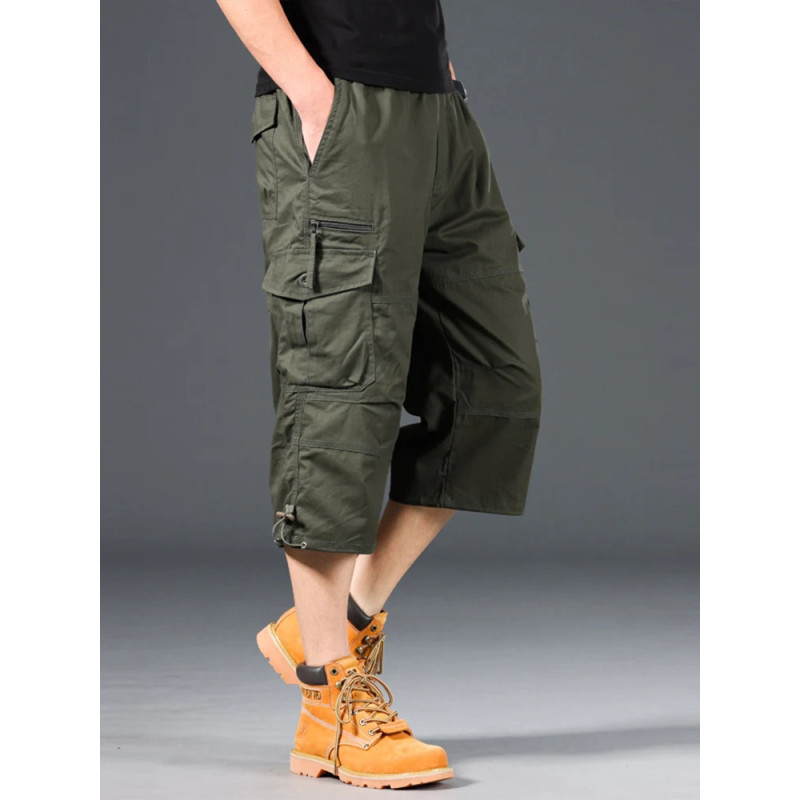 Short cargo décontracté pour homme, pantalon sous le genou, taille élastique, grande taille, jogging en plein air, pantalon DulC