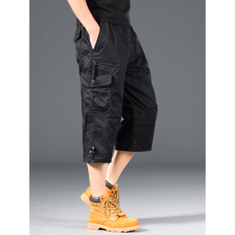 Short cargo décontracté pour homme, pantalon sous le genou, taille élastique, grande taille, jogging en plein air, pantalon DulC