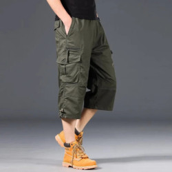 Short cargo décontracté pour homme, pantalon sous le genou, taille élastique, grande taille, jogging en plein air, pantalon DulC