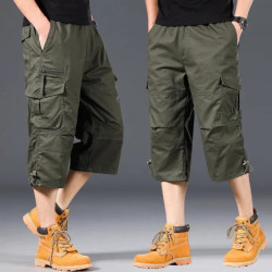 Short cargo décontracté pour homme, pantalon sous le genou, taille élastique, grande taille, jogging en plein air, pantalon DulC