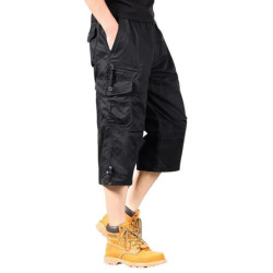 Short cargo décontracté pour homme, pantalon sous le genou, taille élastique, grande taille, jogging en plein air, pantalon DulC