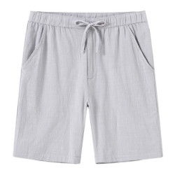 Shorts en coton et lin pour hommes, shorts respirants de style hawaïen pour les vacances à la plage, streetwear solide pour docu