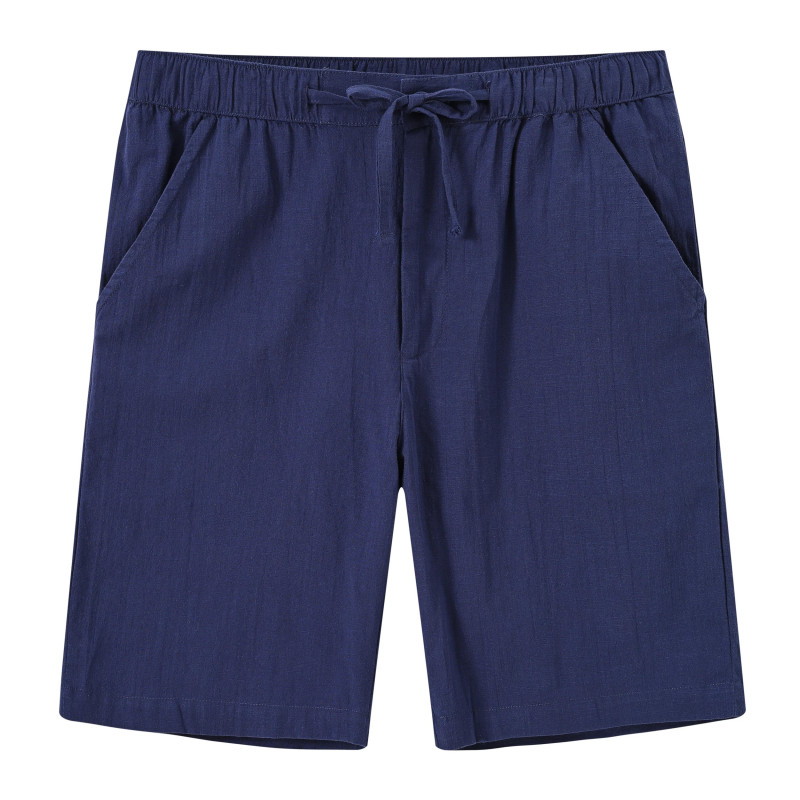 Shorts en coton et lin pour hommes, shorts respirants de style hawaïen pour les vacances à la plage, streetwear solide pour docu