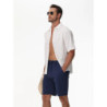 Shorts en coton et lin pour hommes, shorts respirants de style hawaïen pour les vacances à la plage, streetwear solide pour docu