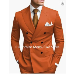 Costumes à double boutonnage pour hommes, blazer formel à revers pointu, coupe couvertes, veste sur mesure, pantalon 2 pièces, m