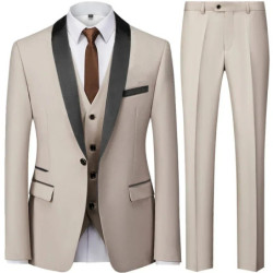 Costume de luxe pour hommes, smoking à coupe régulière, veste imbibée GroomTIME, pantalon blazers en émail FJPlus, vêtements de 