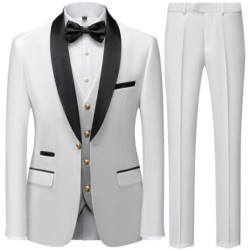 Costume de luxe pour hommes, smoking à coupe régulière, veste imbibée GroomTIME, pantalon blazers en émail FJPlus, vêtements de 