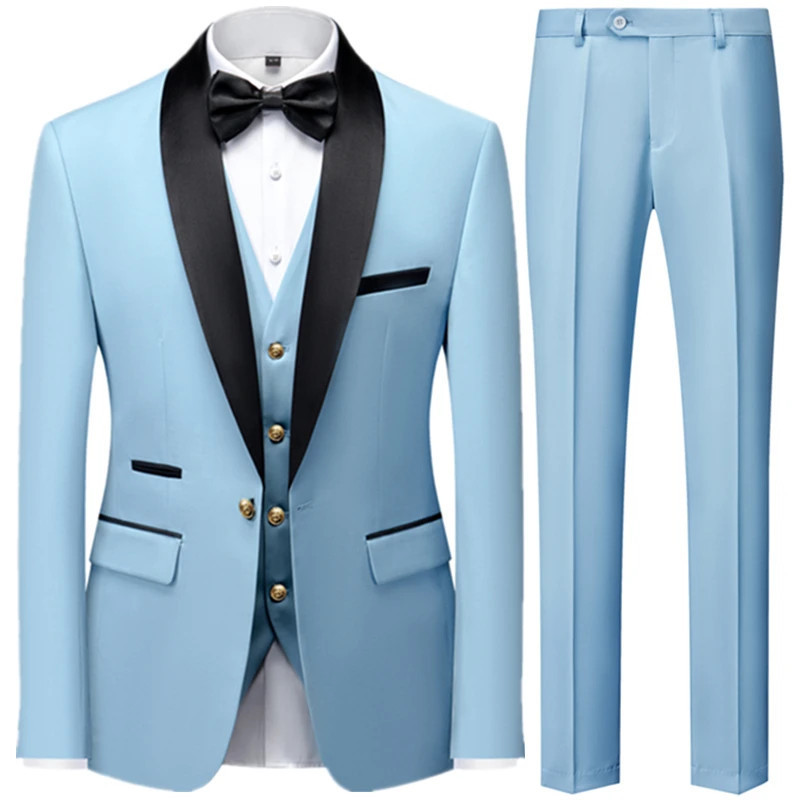 Costume de luxe pour hommes, smoking à coupe régulière, veste imbibée GroomTIME, pantalon blazers en émail FJPlus, vêtements de 