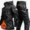 Uniforme de chasse camouflage épais pour hommes, DulSet à coque souple, coupe-vent, imperméable, chaud, trempée, multi-poches, h