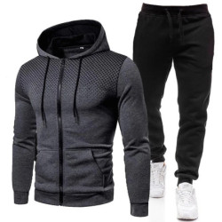 Survêtement imprimé à la mode pour hommes, sweat à capuche et pantalon de survêtement à fermeture éclair, ensembles de sport de 