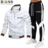 BSS FLEXX APPAREL-Ensemble de survêtement pour homme, sweat-shirt et pantalon de protection, fermeture éclair, col montant, spor