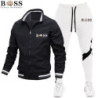 BSS FLEXX APPAREL-Ensemble de survêtement pour homme, sweat-shirt et pantalon de protection, fermeture éclair, col montant, spor