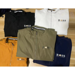 BSS FLEXX APPAREL-Ensemble de survêtement pour homme, sweat-shirt et pantalon de protection, fermeture éclair, col montant, spor