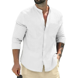 Chemises d'affaires en coton à manches longues pour hommes, chemises à boutons, chemise blanche, streetwear monochrome, respiran