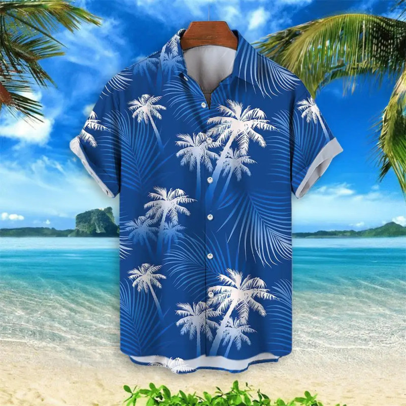 Chemise hawaïenne pour hommes, imprimé fleuri, animal, grue, plante en 3D, grande taille, 5XL, été 2025