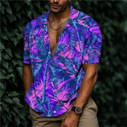 Chemise hawaïenne pour hommes, imprimé fleuri, animal, grue, plante en 3D, grande taille, 5XL, été 2025