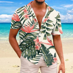 Chemise hawaïenne pour hommes, imprimé fleuri, animal, grue, plante en 3D, grande taille, 5XL, été 2025