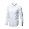 Chemise élastique à manches longues pour hommes, anti-rides, repassage gratuit, confortable, respirant, mince, affaires, mode, p