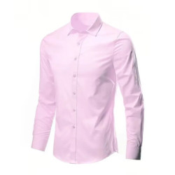 Chemise élastique à manches longues pour hommes, anti-rides, repassage gratuit, confortable, respirant, mince, affaires, mode, p