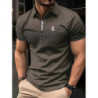 Polo de golf à manches courtes pour hommes d'affaires, polyester micro-élastique, streetwear décontracté extérieur, impression 3