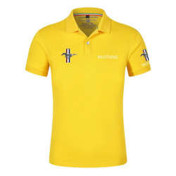 Polo d'été avec logo Mustang pour homme, t-shirt décontracté, manches courtes, classique, unisexe, extérieur, personnalisé, docu