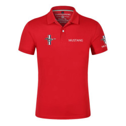 Polo d'été avec logo Mustang pour homme, t-shirt décontracté, manches courtes, classique, unisexe, extérieur, personnalisé, docu