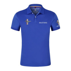 Polo d'été avec logo Mustang pour homme, t-shirt décontracté, manches courtes, classique, unisexe, extérieur, personnalisé, docu