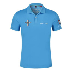 Polo d'été avec logo Mustang pour homme, t-shirt décontracté, manches courtes, classique, unisexe, extérieur, personnalisé, docu