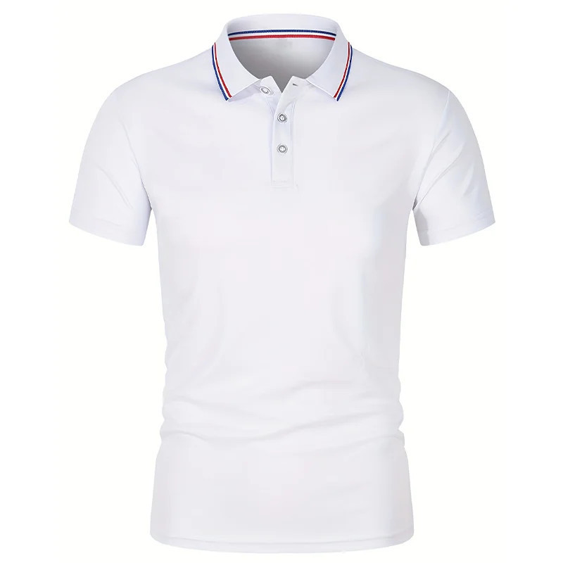 Polo d’affaires de bureau pour hommes d’été printemps pure solide décontractée chemise de golf à manches courtes 2024 chemise un